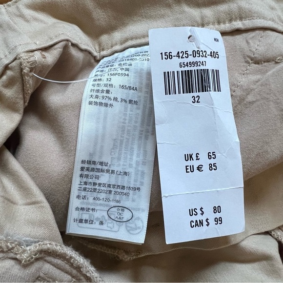 NWT - Women’s Abercrombie and Fitch Khaki Straight Leg Trousers - Size 32 - Picture 8 of 9